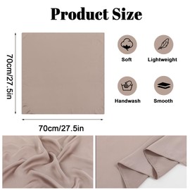 4 PCS 27.5“ Satin Head Scarf, Silk Bandana Head Scarf for Women's Hair, Bandanas Silk Scarves for Women, 100% Polyester Hair Scarves for Sleeping, Hair Wraps (Black/Coffee/Apricot/Light Khaki)