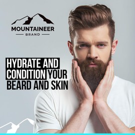 Mountaineer Brand Beard Balm for Men | All Natural Leave-In Conditioner to Moisturize Dry Itchy Skin | Beard Butter Hydrates, Softens and Tames Flyaway Hair | Adds Shine | Mountain Fresh2oz