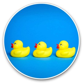 Vinyl Stickers (Set of 2) 7.5cm - Bath Toy Yellow Duckling Duck Kids #16798