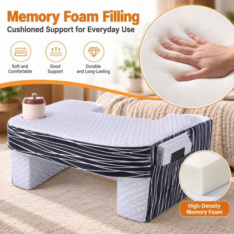 Memory Foam Lap Desk Pillow for Reading & Gaming –