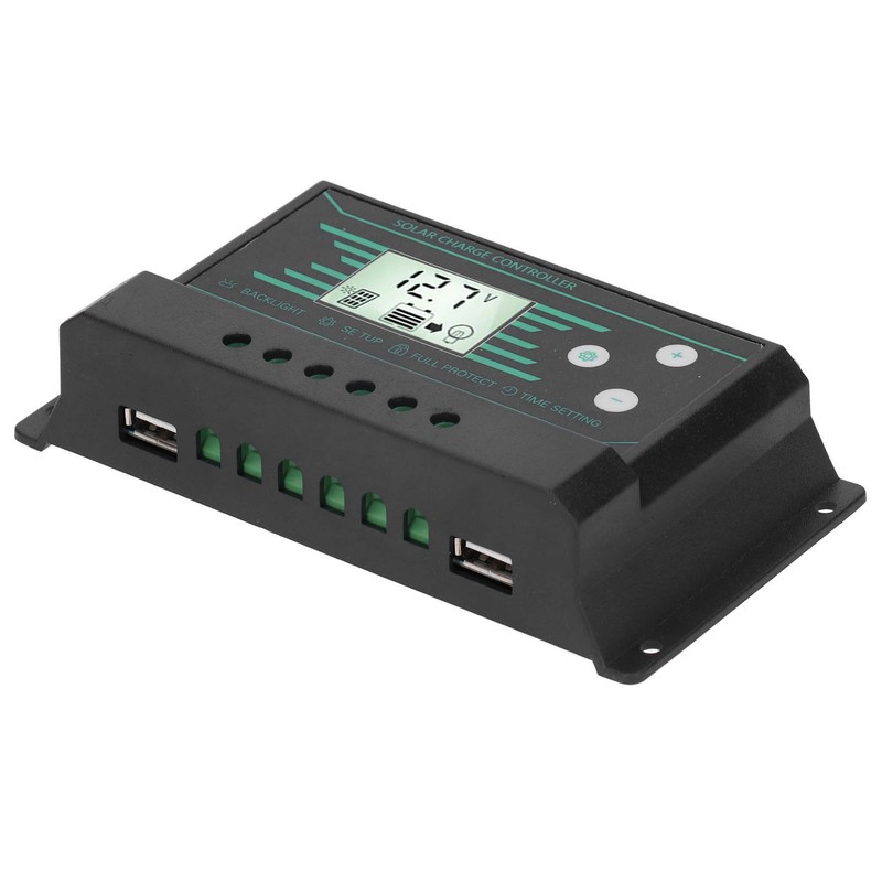 Solar Panel Regulator Charge Controller PWM Dual USB LCD Display