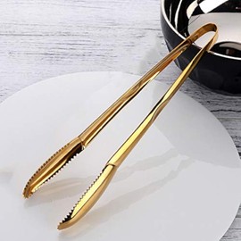 Kitchen Tongs, Non-Slip, Buffet, BBQ Tongs, Cooking, 1 Piece, Gold