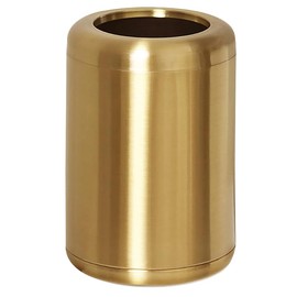 LEASYLIFE 8L/2.1gal Brass Gold Trash Can,Small Bathroom Garbage Can,Brushed Trash Can for Bathroom,Powder Room,Bedroom,Office (Gold)