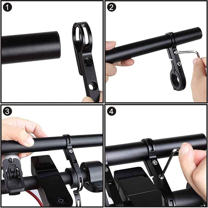 Bicycle Handlebar Extender, Aluminium Alloy Bicycle Handlebar Extension Bracket, Double