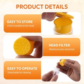 Lemon Squeezer, 2025 New Screw-Top Lemon Squeezer Manual Juice Extractor with Built-In Filter Orange Citrus Press, Squeeze Lime for Cocktails, Drinks (Green+Yellow)