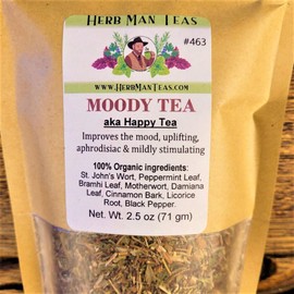 HERB MAN TEAS HAPPY TEA - Mood improving, uplifting for depression by master herbalist 2.5 oz.