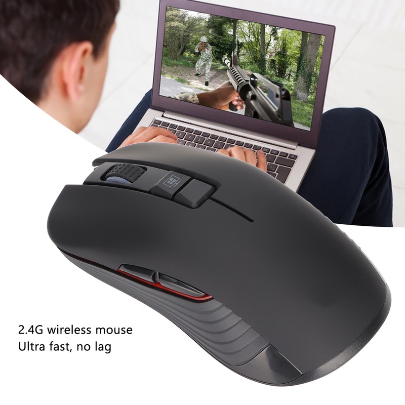 Wireless Mechanical Mouse 2.4G Rechargeable 3600DPI Ergonomic Gaming Mouse for