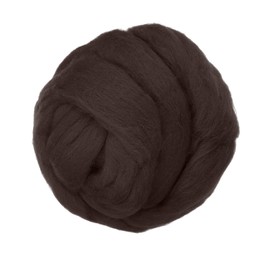 PATIKIL Wool Roving Yarn, 150G/5.3OZ Soft Felting Wool Pure Chunky Roving Yarn Bulk for Needle Felting Knitting Blanket Spinning Weaving DIY Craft, Dark Brown
