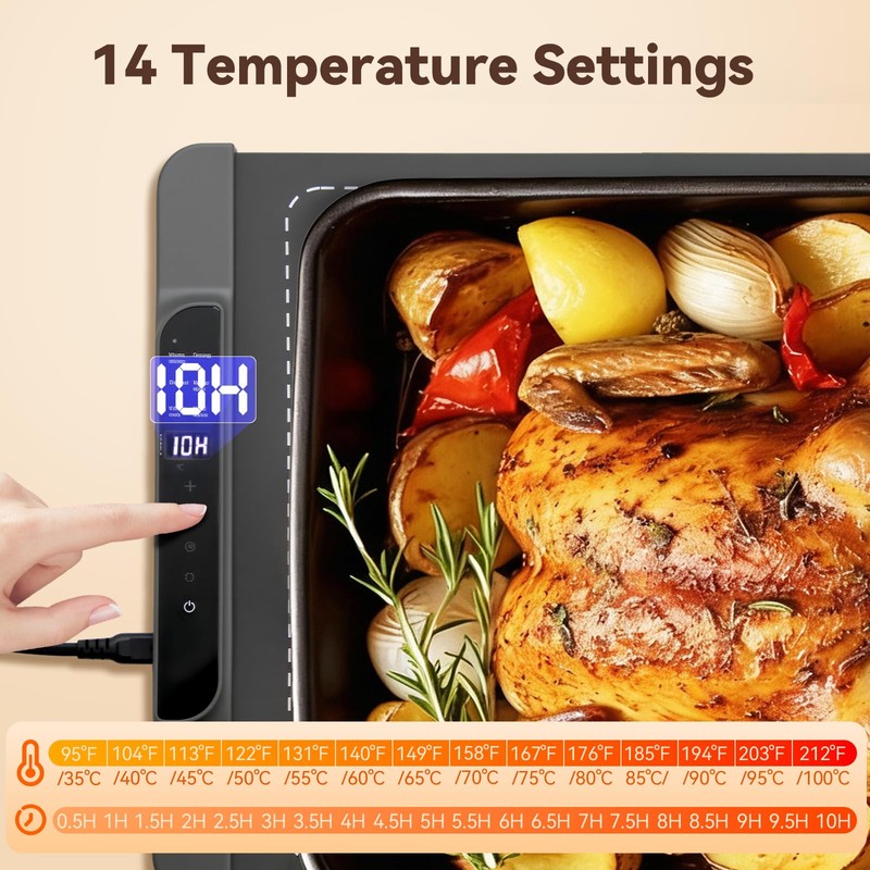 Warming Mat For Food Extra Large 36"x15", Gray