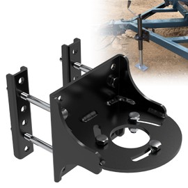 Bolt-On Jack Stand Bracket Kit for 3-Bolt and A-Frame Style Tongue Jack, Bolt-On Relocation Jack Bracket for Electric Trailer Jack Side Mounting Kit, Black Powder Coated