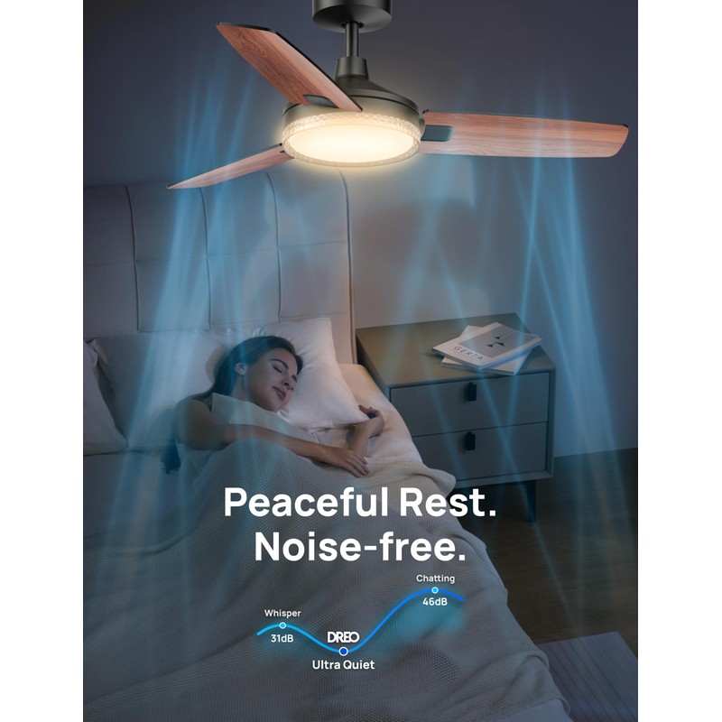 Dreo Ceiling Fans with Lights, 42 Inch, 6 Speeds, 6-Level