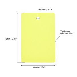 TOP-VIGOR 100Pcs Plastic Shipping Tags, 40x60x0.2mm Waterproof Hang Tags, Blank Labeling with Eyelet for Product Identification Labels Valve Marking Outdoor Tagging, Yellow