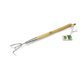 Greenman Long Ash Handled (25") Cultivator Lawn Tiller Stainless Steel