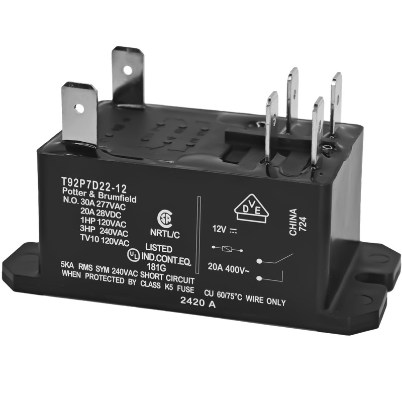 T92P7D22-12 Power Relay (2-Pack) – 12VDC 30A DPST-NO Panel Mount