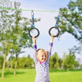 SELEWARE Gymnastics Rings Outdoor Fitness Ring – 2 Pieces Gymnastics Rings Children's Gymnastics Calisthenics Equipment with Rope Strap Pull-Up Training Rings for Gym Home Fitness 1000 lbs Capacity