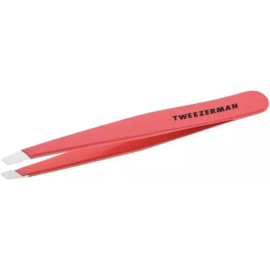 Tweezerman 트위저만 스테인리스 스틸 경사 핀셋 - 남녀용 눈썹 핀셋(제라늄) Tweezerman Stainless Steel Slant Tweezer - Unisex Eyebrow Tweezer (Geranium)