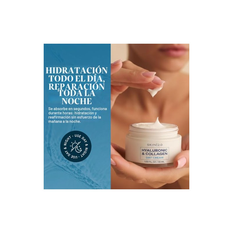 Skin Hidratante Facial Ácido Hialurónico Colágeno Crema Hidratación Profunda Reafirmante