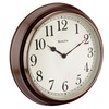 Westclox Round Woodgrain Clock, 15.5-Inch, Dark