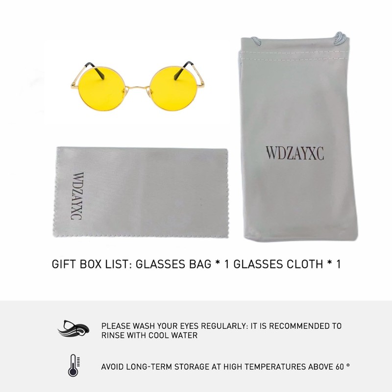 WDZAYXC Retro Classic Round Polarized Sunglasses with Metal Frame for