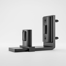 CCJH Sliding Barn Door Floor Guide Adjustable Bottom Double Small Rollers Guide Wall Mounted（Black 1pcs)