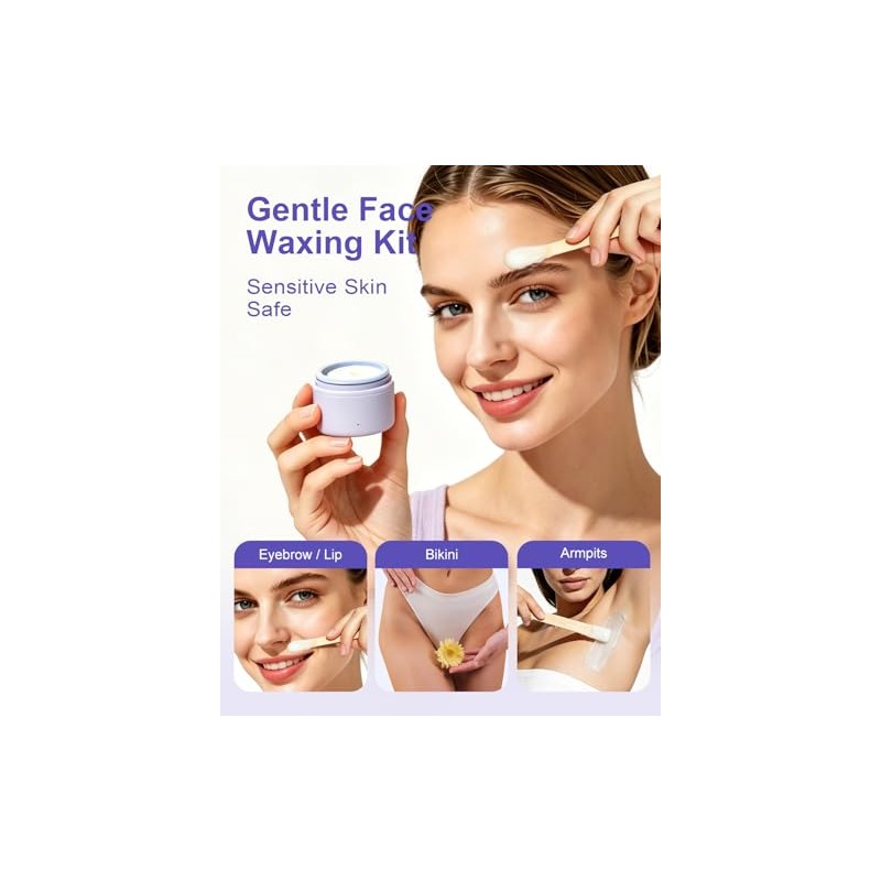Complete Face Waxing Kit with Mini Wax Pot for Women