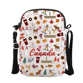 MEIKIUP Canada Gift Crossbody Bag Trip Shoulder Bag Travel Bag Canadian Maple Leaf Zipper Pouch (CA CB)
