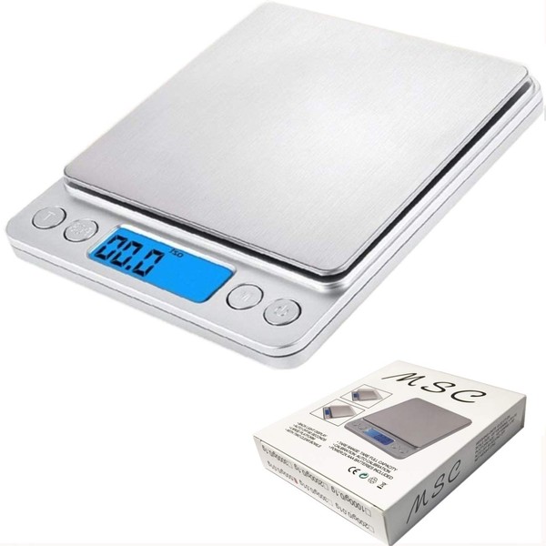 MSC Digital Kitchen Scales, (500g/ 0.01g) High-precision Pocket Food Kitchen Scales, Jewellery Scales, Tare and PCS Feature
