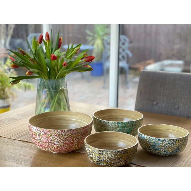 bamboo bowl, wooden round bowls, handmade wood fruit bowl sweet