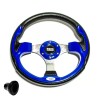 Huskey Blue SS Golf Cart Steering Wheel w/ Hub Adapter