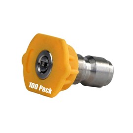 (100) Erie Tools 4.0 Stainless Steel Orifice 15 Degree 1/4in. Quick Connect 4000 PSI High Pressure Washer Spray Nozzle Tips