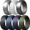 Egnaro Men's Silicone Rings 10mm Wide 2.5mm Thick, Rubber Wedding