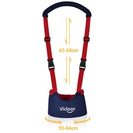 Vicloon Baby Walker Walking Aid for Baby, Adjustable Baby Walking Harness with Safety Lock and Magic Stickers, Breathable Standing, Walking, Learning Aid Safety Leads for Bay 8-18 Months