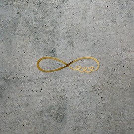 Decal Stickers of Infinity Hearts (Metallic Gold) (Set of 2) Luxury Weatherproof Vinyl Decal Stickers for Laptop Desktop Smartphone Car Dirt Bike Wall Room Mason Jar Bathtub - ANDstic735614GO