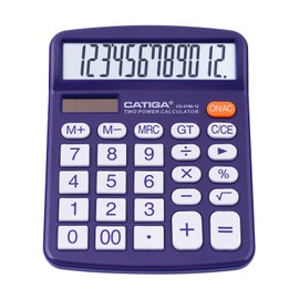 Desktop Calculator 12 Digit with Large LCD Display and Sensitive Button, Solar and Battery Dual Power, Standard Function for Office, Home, School, CD-2786 (Purple)