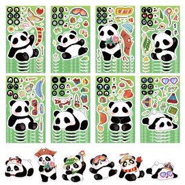 24 Sheets Cute Panda Make a Face Stickers for Kids – Mix & Match Facial Expressions Animal Stickers – Fun Party Favors, Birthday Goodie Bag Fillers, Classroom Rewards, Scrapbooking & Craft Supplies