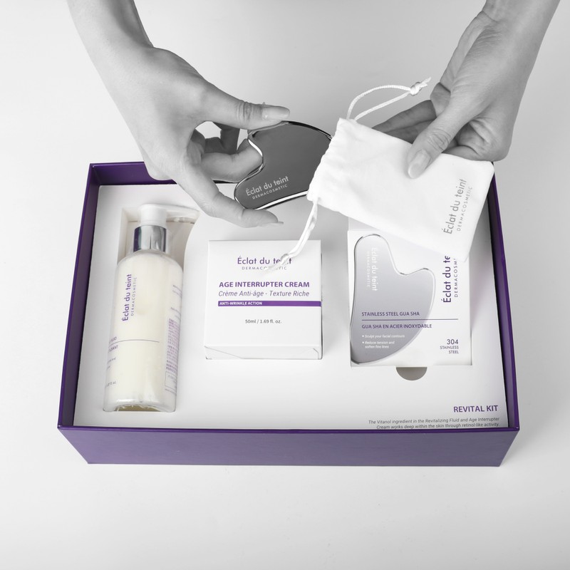 Eclat Dutin Revital Gua Sha Kit Interruptor Cream Fluid /