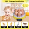 HOWOOIUA Mini Egg Incubator 360° View 7 Eggs Poultry Incubator