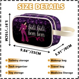 XYANFA Singer Selen Makeup Bag Bidi Bidi Bom Bom Selen Latin Dance Lyric Gift Singer Fans Zipper Pouch (Bidi t-m)