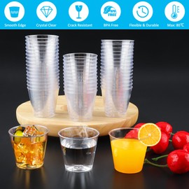 Vexillic Plastic Cups, Pack of 200 Shot Glasses, Plastic, 3 cl/30 ml, Transparent, Reusable, BPA-Free Shot Cups for Banquet, Party, Tasting, Christmas, Birthdays