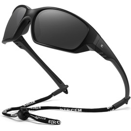 Bircenpro Sunglasses for Men Polarised: Women UV Protection Glasses for Fishing, Driving, Cycling, Running, B-black frame black lens