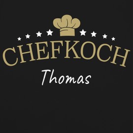 Apron - Cooking Apron Men - Chef with Name I Gift for Chef - 85 x 69 cm - Black - Gifts for Grandparents Aprons Kitchen Cooking Chef Men's Aprons Cooking Apron Men's Apron