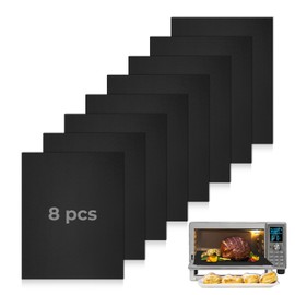 8 PCS Toaster Oven Liner for Nuwave Bravo Air Fryer Toaster Smart Oven, Reusable Teflon Liner, Air Fryer Accessories for Nuwave 12-in-1 30-QT XL Capacity Countertop Convection Oven