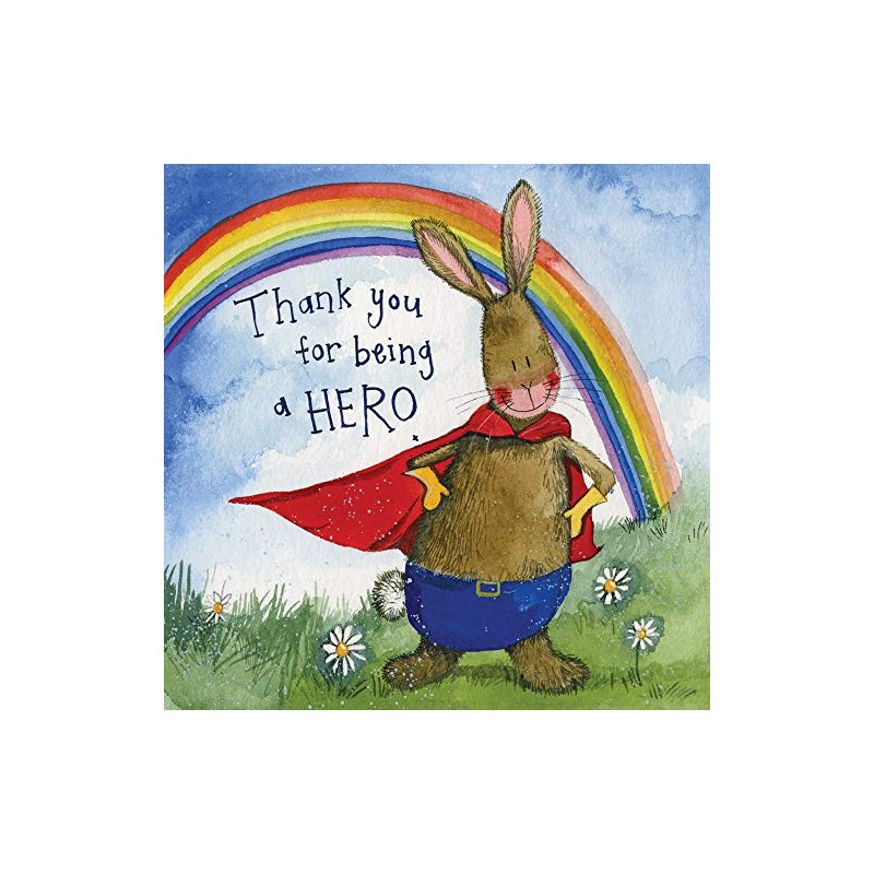 ALEX CLARK Thank You for Being a Hero Rabbit Card
