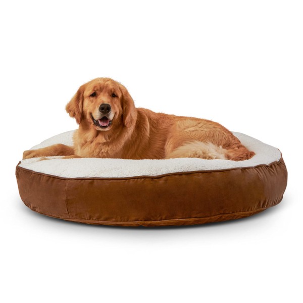 Happy Hounds Scout Large (42 x 42 in.) Mocha Deluxe Round Pillow Style Dog Bed