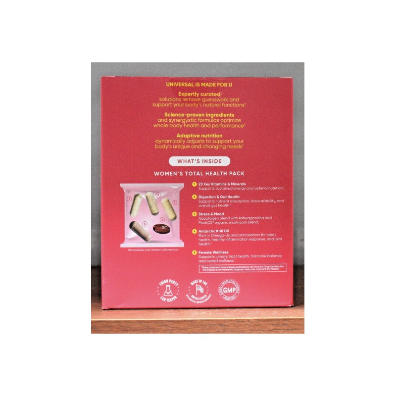 Universal Nutrition Women's Total Health Pack 30 Pill Packs Women
