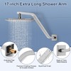 Square Shower Head Extension Arm with Flange, 16.5 Inch Z/S