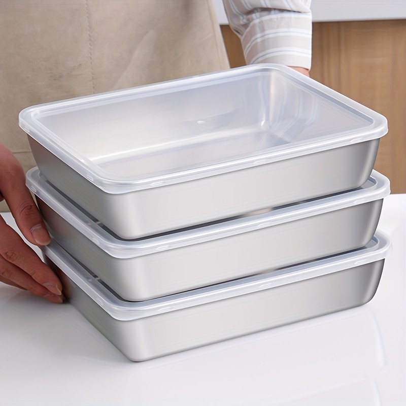 Stainless Steel Food Storage Containers for Kitchen Organization – 3-Piece