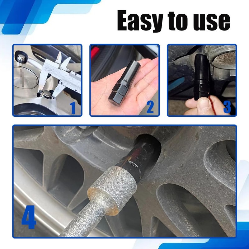 Rebvugr 7 Spline Lug Nut Socket, Wheel Lock Key Replacement
