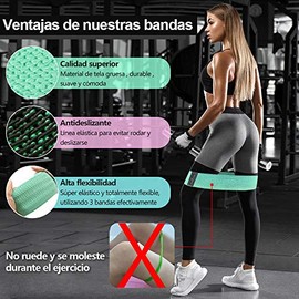Jasonwell Bandas de Resistencia Ligas de Resistencia para Ejercicio Mujer Bandas Elasticas Fitness en Casa Gym 3 Pcs Antideslizantes Entrenamiento de 