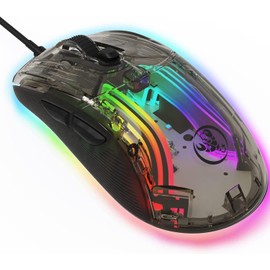 MAMBASNAKE X400 Gaming Mouse, Transparent Skeleton Mouse, Wired, Lightweight, Programmable, RGB Illumination, 13 Different Lighting Effects, Can Be Turned Off, Optical Mouse, Mouse for Gaming,